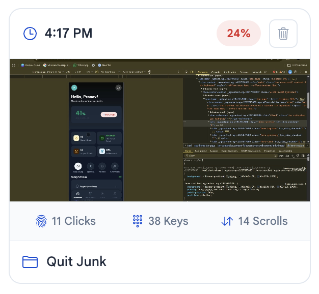 Automatic screenshot capture with activity level, clicks, keys and scrolls